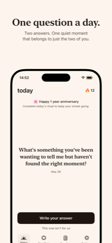Elumi iOS app, one daily question for couples