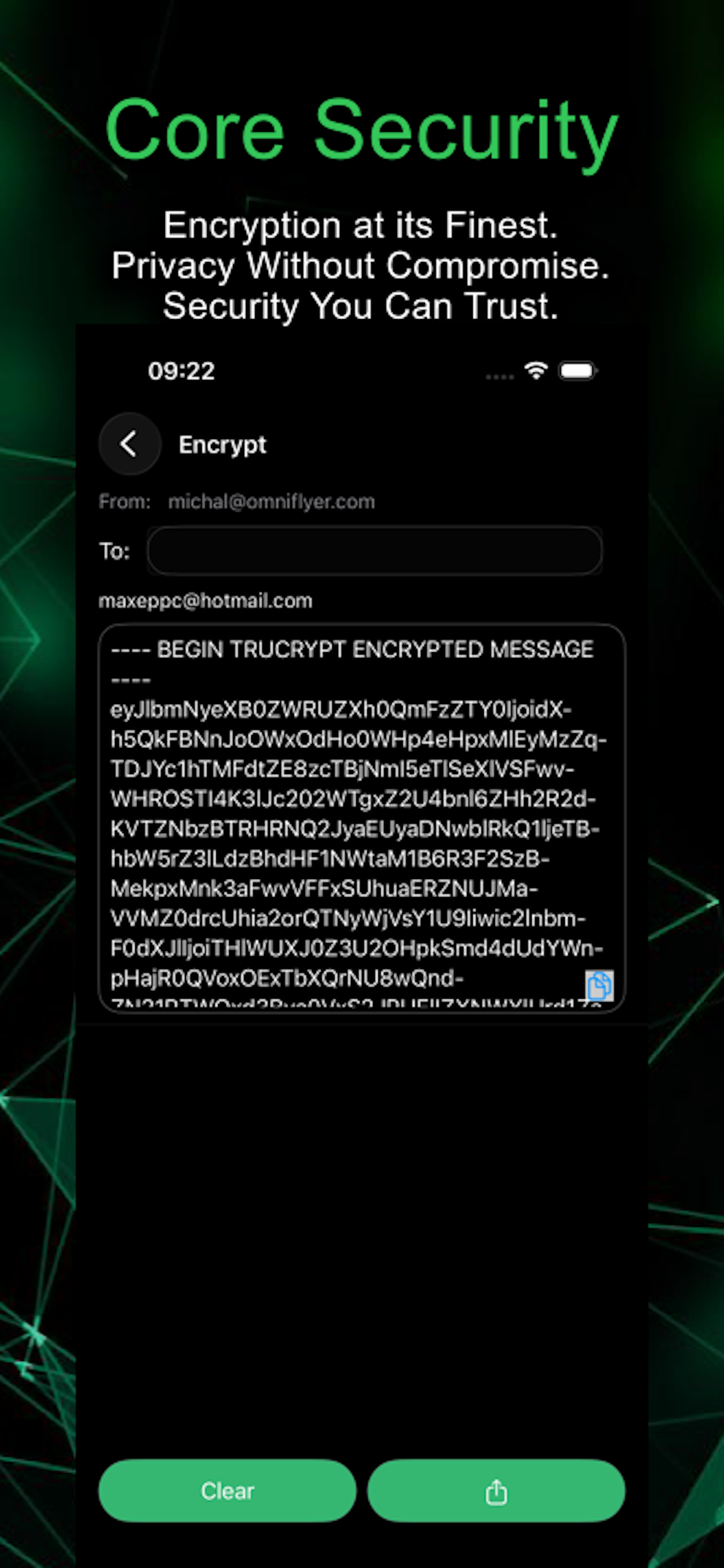 TruCrypt, messages interface